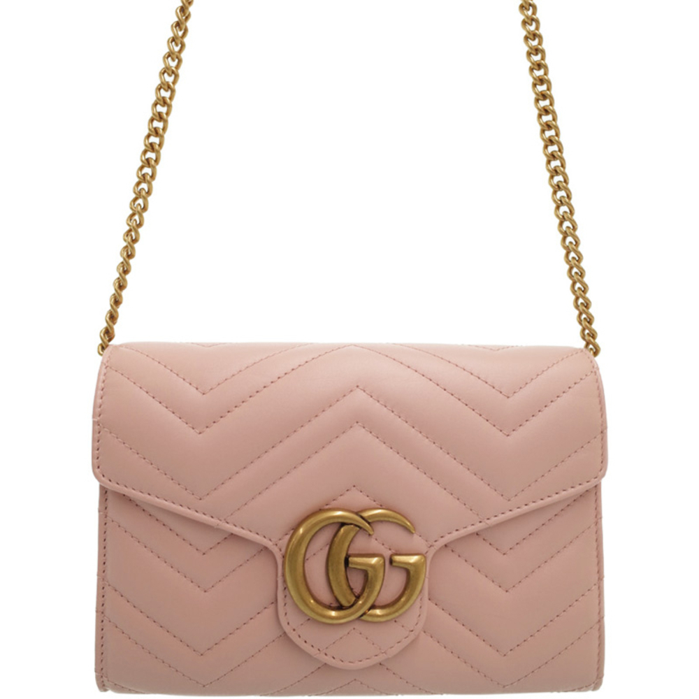 Gucci GG Marmont Quilted Mini Shoulder Bag Pink